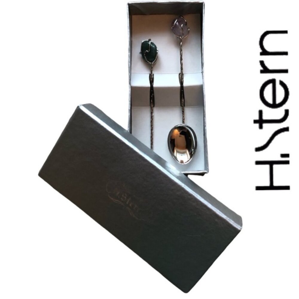 H.Stern Brazil‎ Vintage DemispoonOlive Pick Silver PlatedPrecious Stones